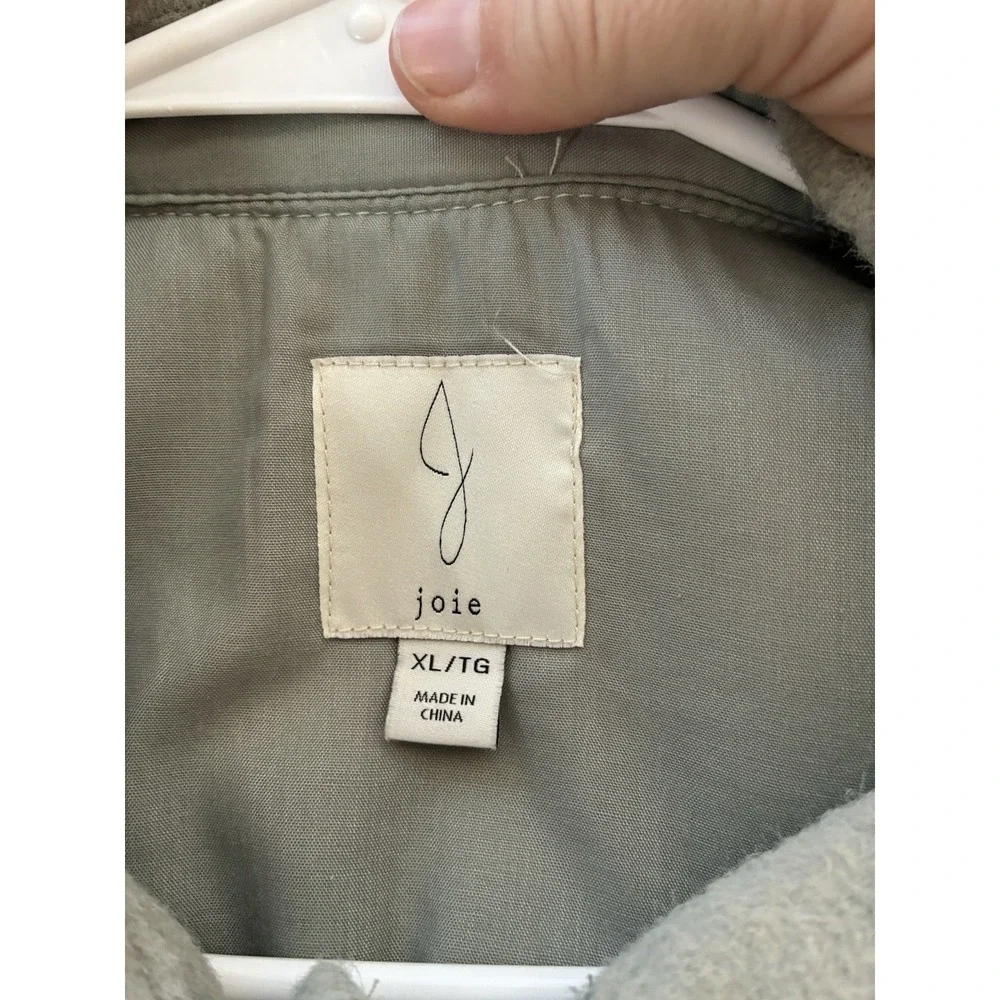 Joie Sz Xl Sage green jacket shacket Button‎ Front Preppy Casual minimalist